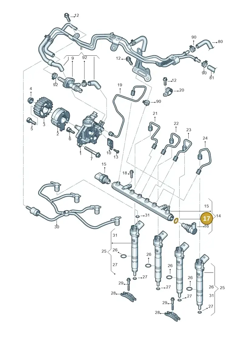 N90451902 — Volkswagen Caravelle (2015-2019) diagram 679130400, position 17