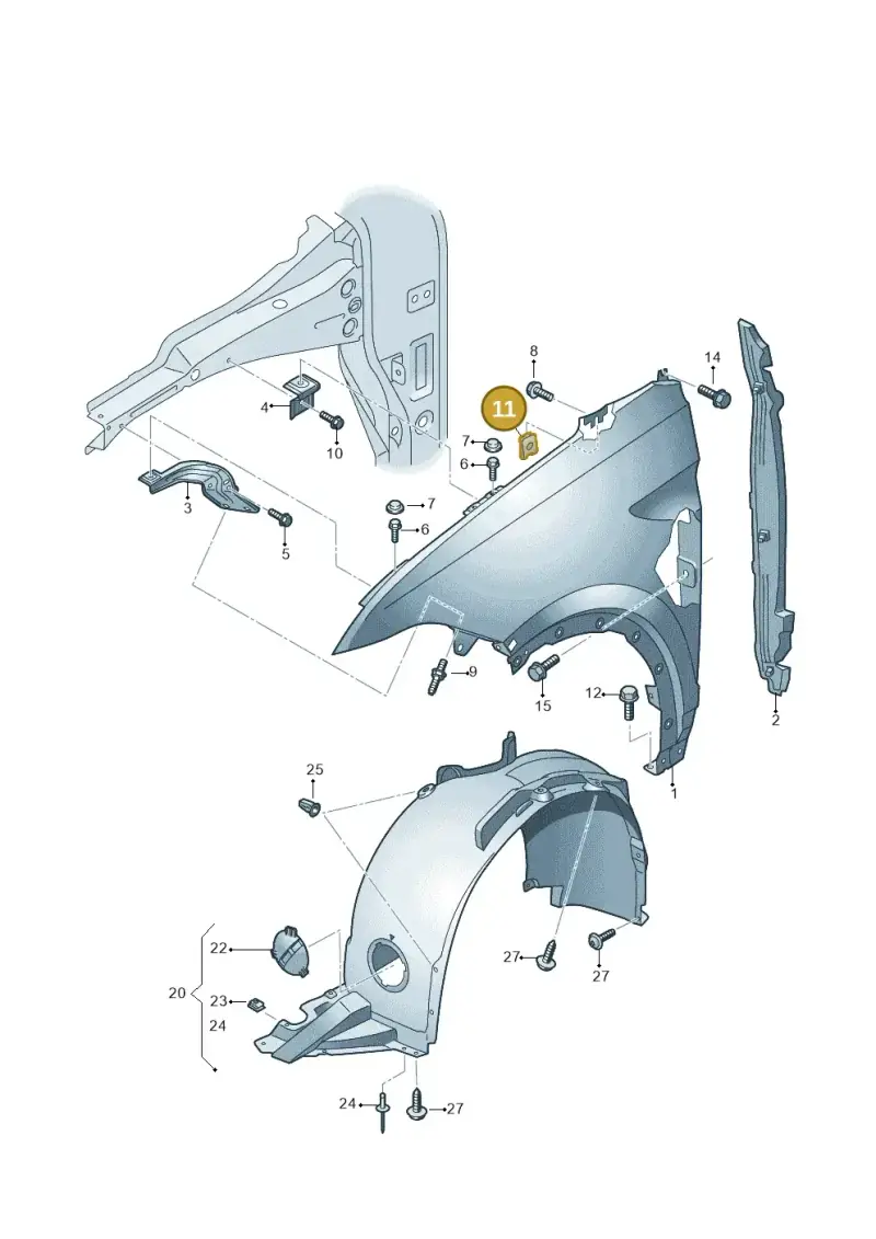 N90455902 — Volkswagen T-Cross 1,0 (2018-2024) diagram 587821000, position 11