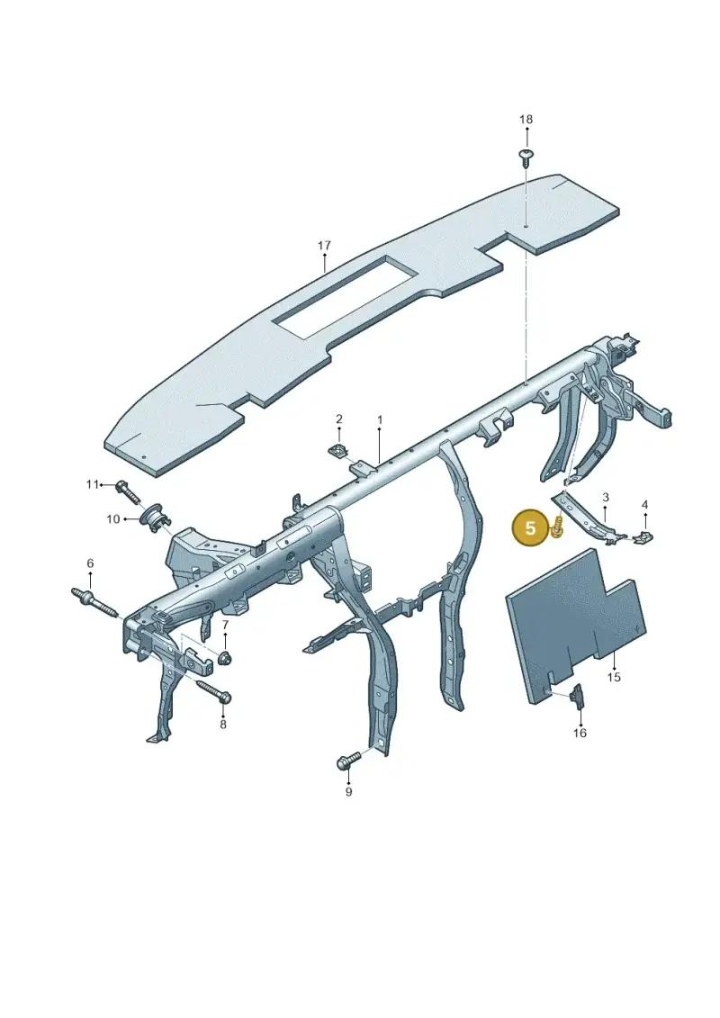 N90457003 — Audi A1 Sportback (2018-2025) diagram 592857000, position 5