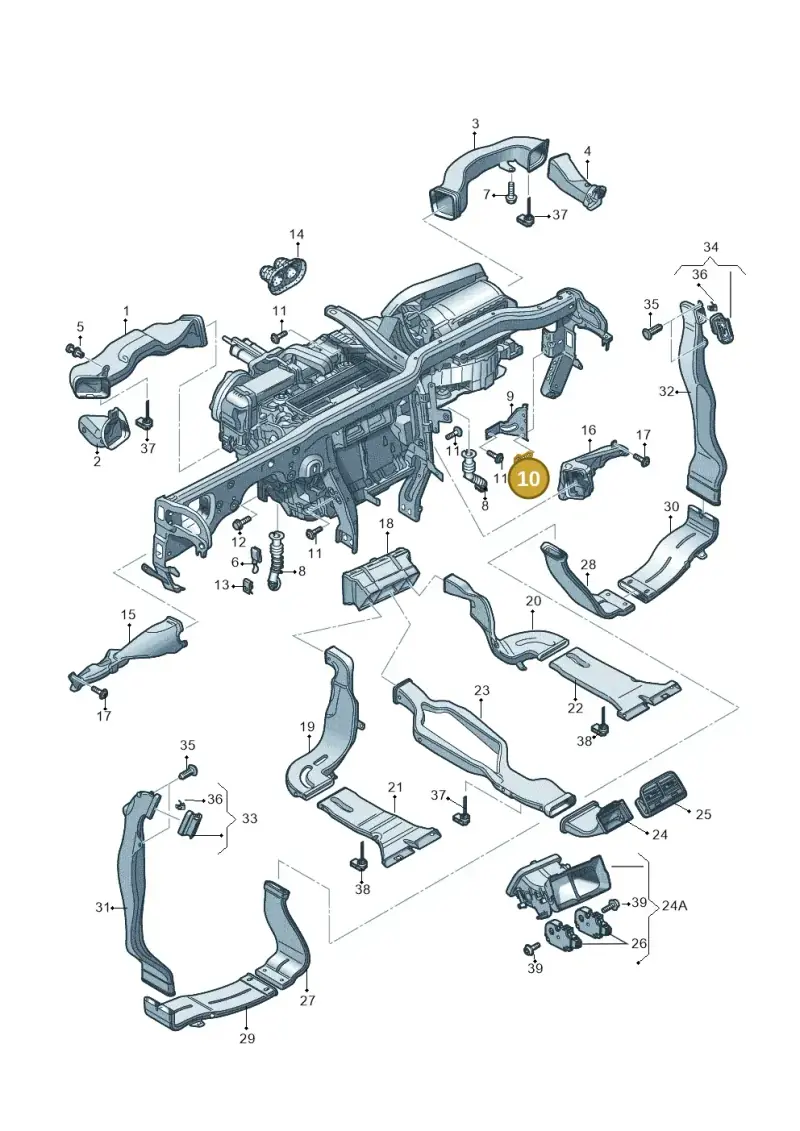 N90457003 — Audi A7 Sportback (2014-2018) diagram 620819370, position 10