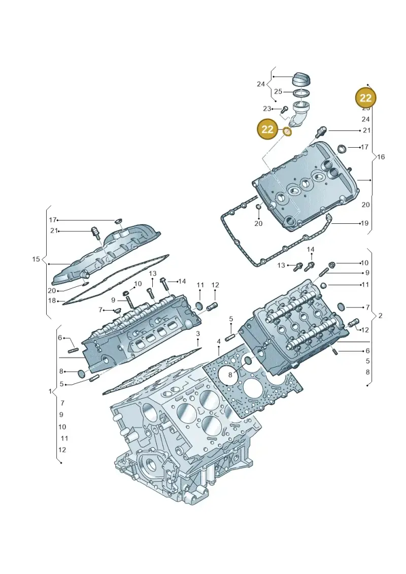 N90460801 — Volkswagen PASSAT/4MOTION/W8 (2002-2005) diagram 226103680, position 22