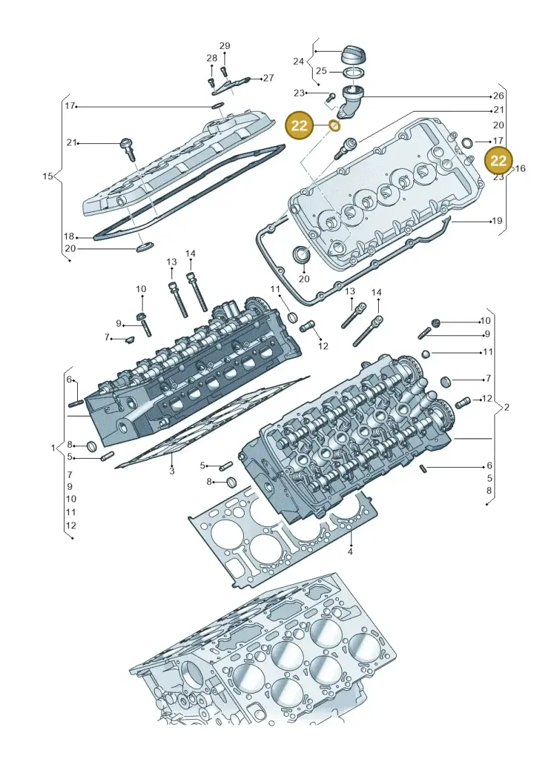 N90460801 — Volkswagen Phaeton 4motion (2010-2016) diagram 258103600, position 22