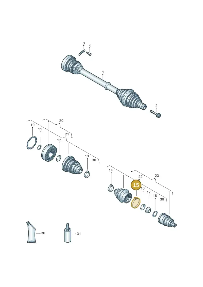 N90470601 — Volkswagen Golf Plus (2011-2014) diagram 649407200, position 15