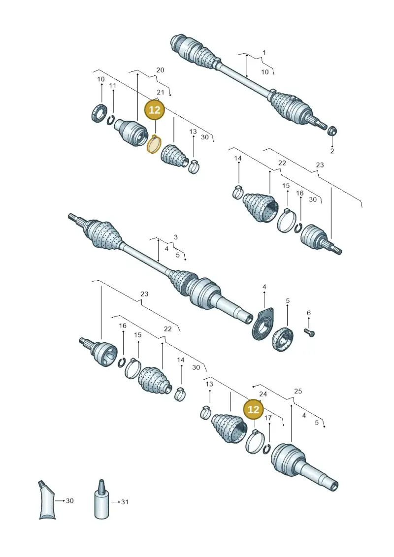 N90470601 — Volkswagen Caravelle (2015-2019) diagram 731407300, position 12