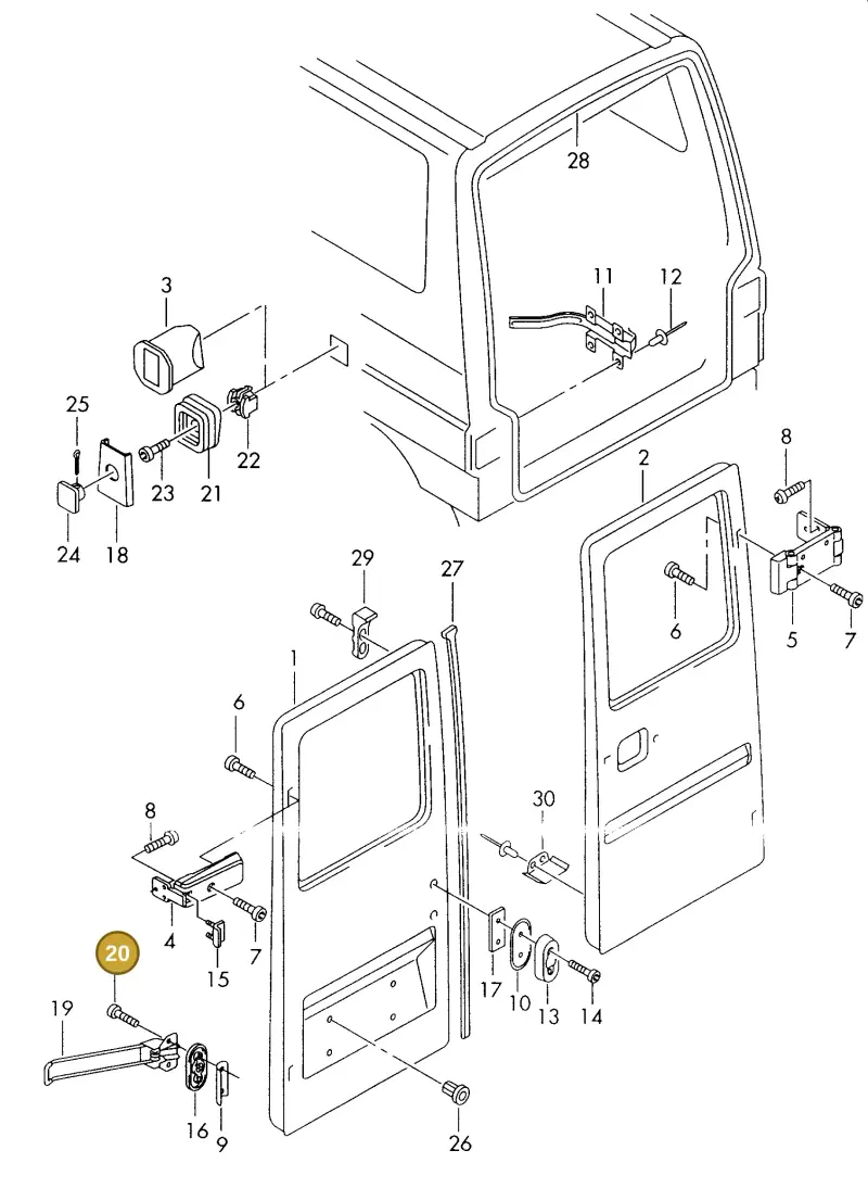 N90478601 — Volkswagen LT, LT 4X4 (2003-2006) diagram 176827500, position 20