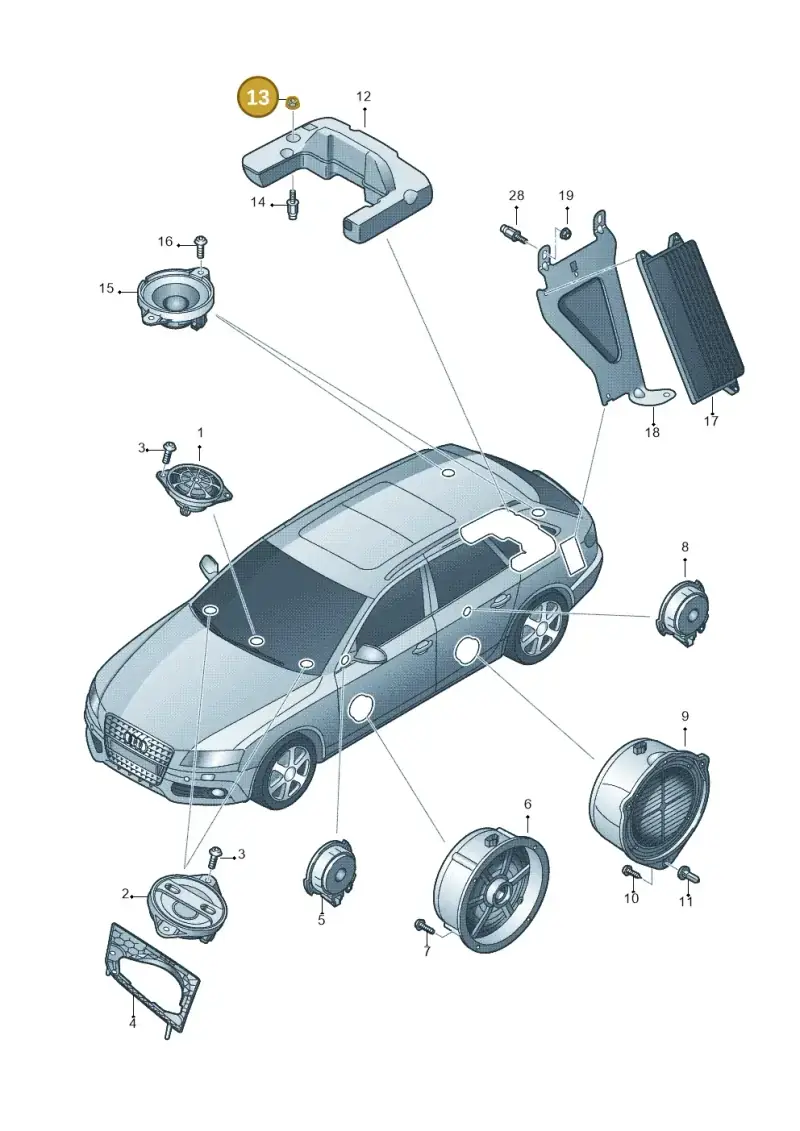 N90486102 — Audi RS4 Av. qu. 4.2 (2012-2015) diagram 673035350, position 13