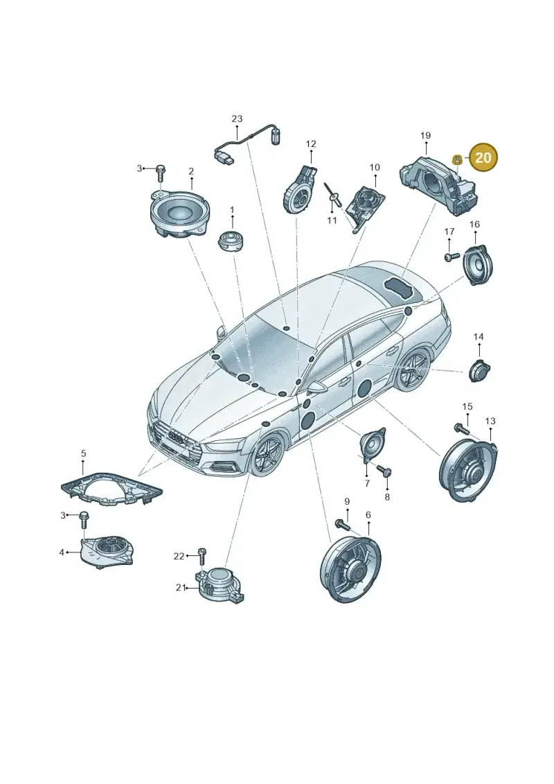 N90486102 — Audi RS5 Sportback (2017-2025) diagram 897035360, position 20