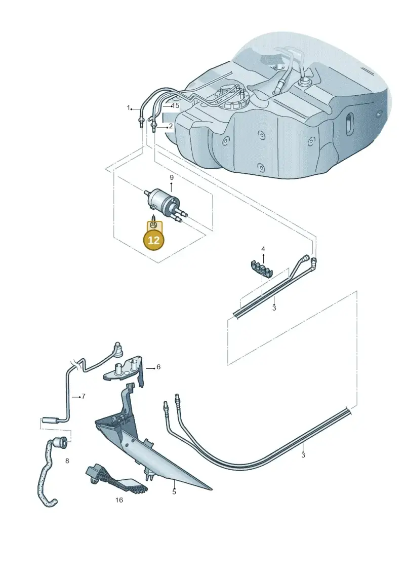 N90496802 — Volkswagen Jetta 1.6 (2014-2018) diagram 625201400, position 12