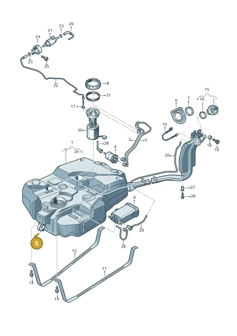 N90496802 — Volkswagen Caddy kombi (2015-2020) diagram 866201400, position 5