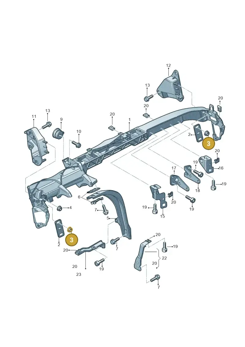 N90503801 — Audi A8/S8/qu. lang    08> (2007-) diagram 291857000, position 3