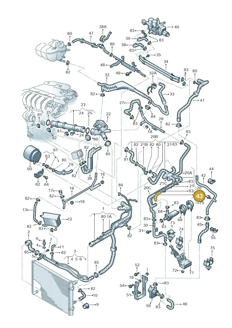 N90506102 — Volkswagen PHAETON                08> (2007-) diagram 258121300, position 43
