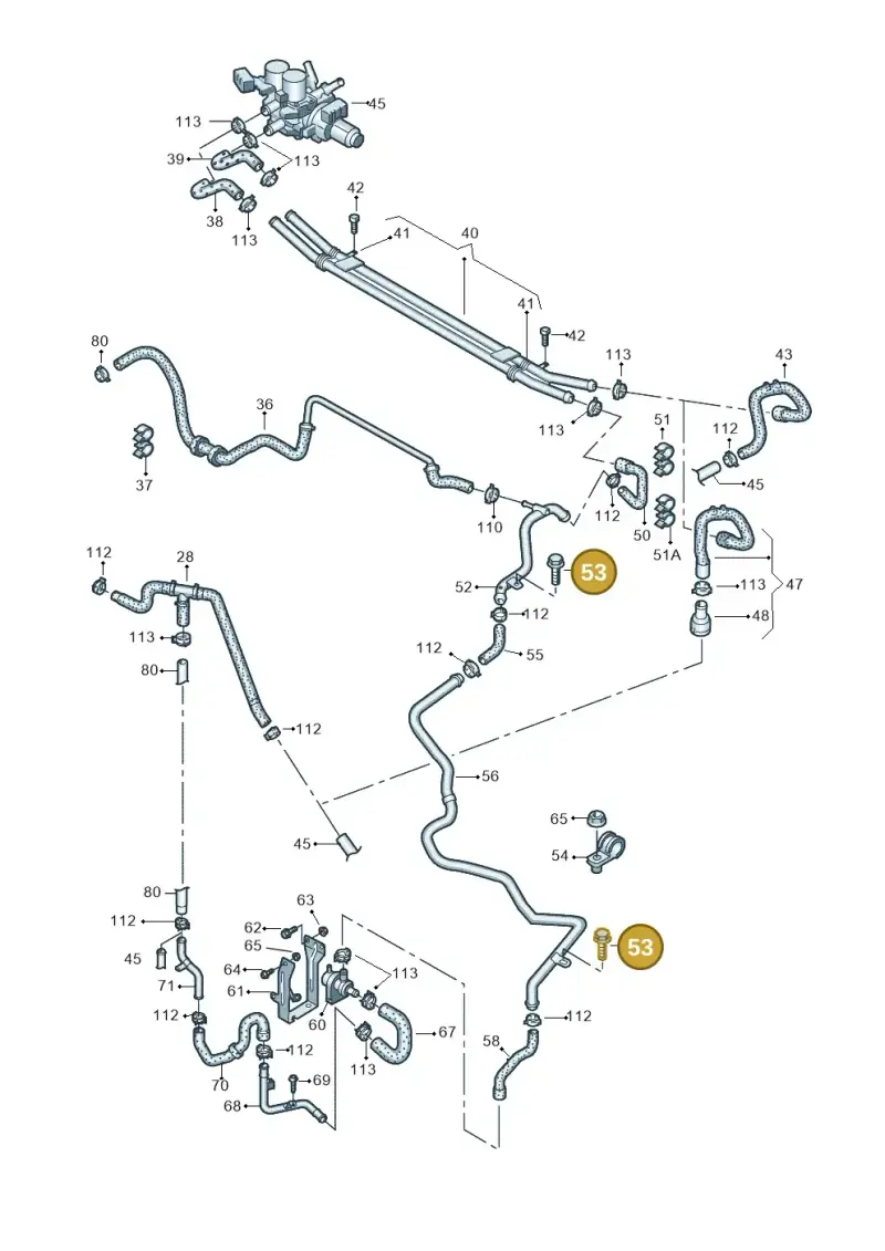 N90506102 — Volkswagen Phaeton 4motion (2010-2016) diagram 258121410, position 53