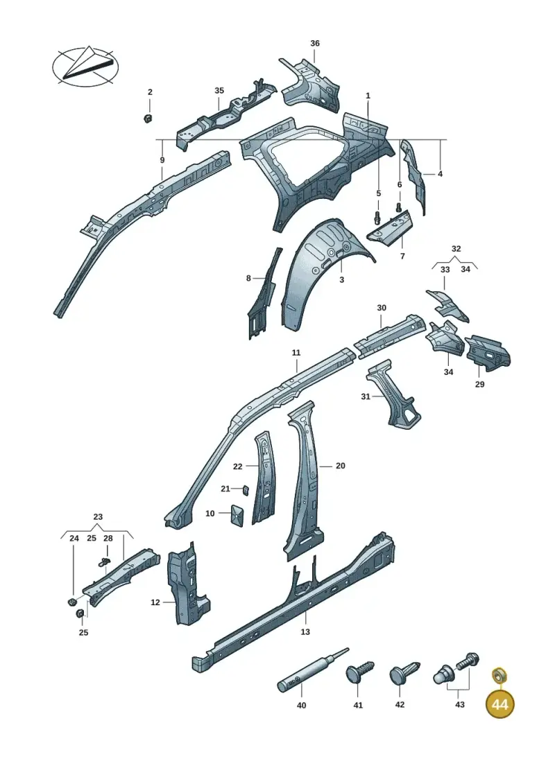 N90507608 — Volkswagen Passat estate (2023-) diagram 3j0809000, position 44