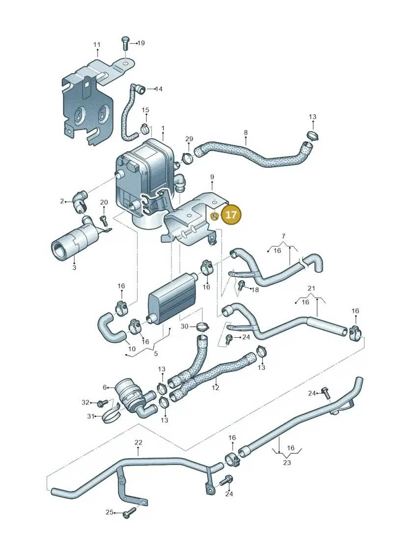 N90511507 — Volkswagen Jetta (2014-2017) diagram 409819700, position 17