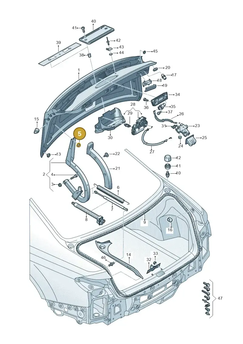 N90511509 — Audi A8 (2017-2025) diagram 838827000, position 5