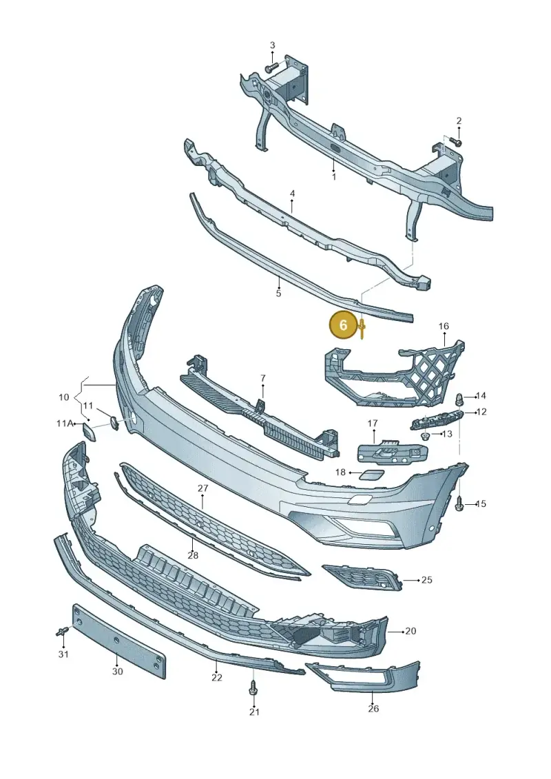 N90528204 — Volkswagen Tiguan 2.0 4Motion (2016-2024) diagram 884807000, position 6