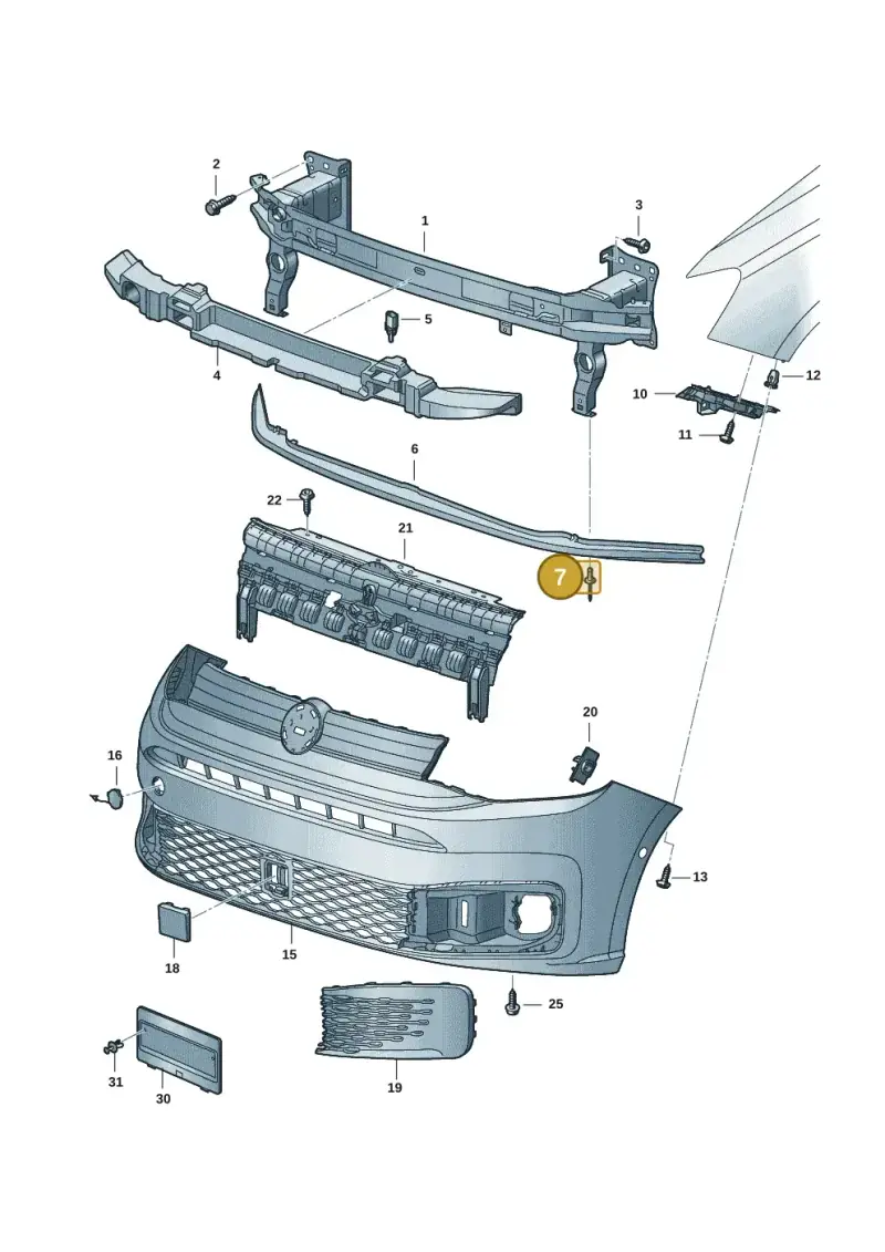 N90528204 — Volkswagen Caddy Maxi Kombi (2020-2024) diagram 2ka807000, position 7