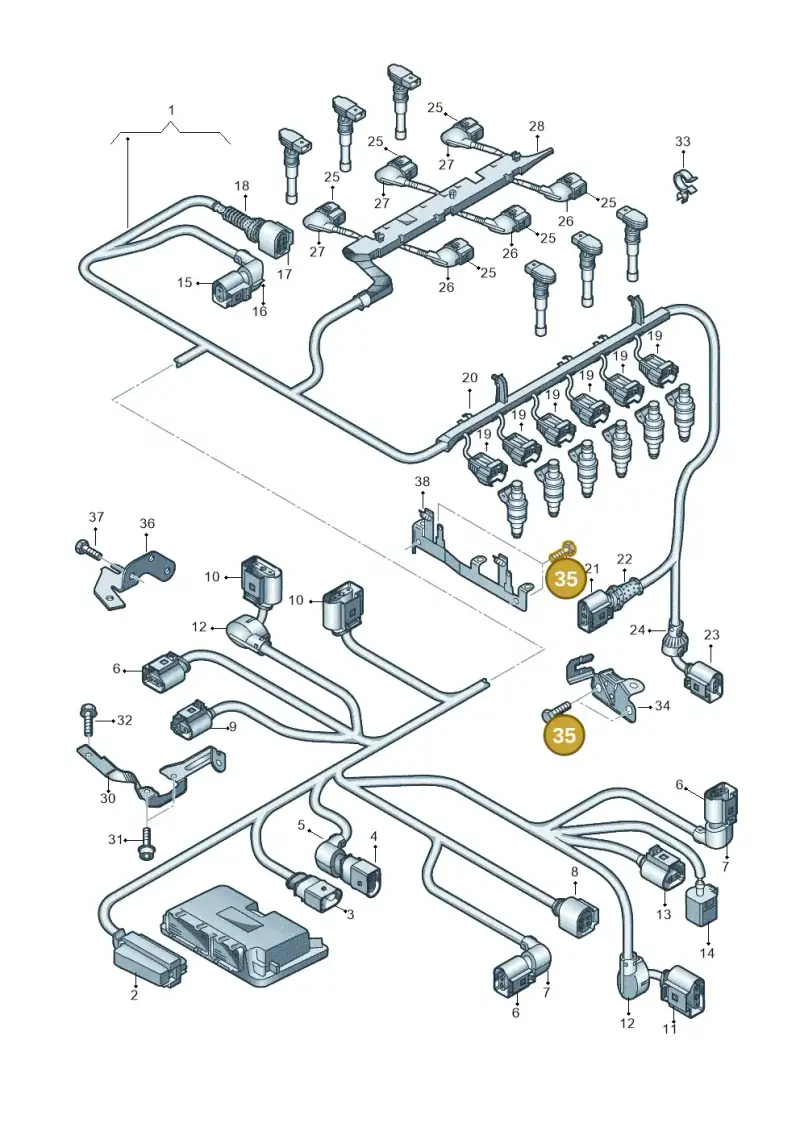 N90529302 — Volkswagen Passat CC (2011-2016) diagram 278971300, position 35