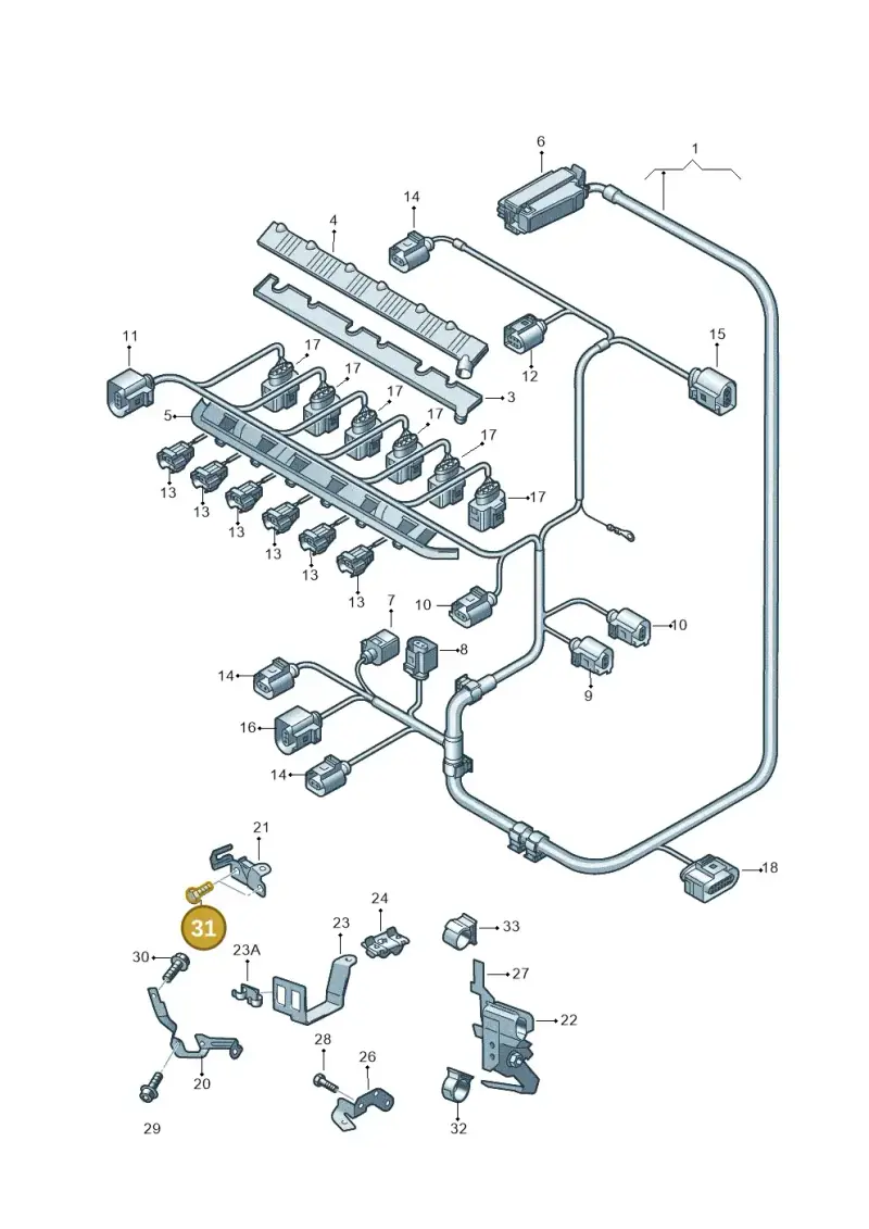 N90529302 — Volkswagen EOS 2.0 (2008-2010) diagram 474971130, position 31