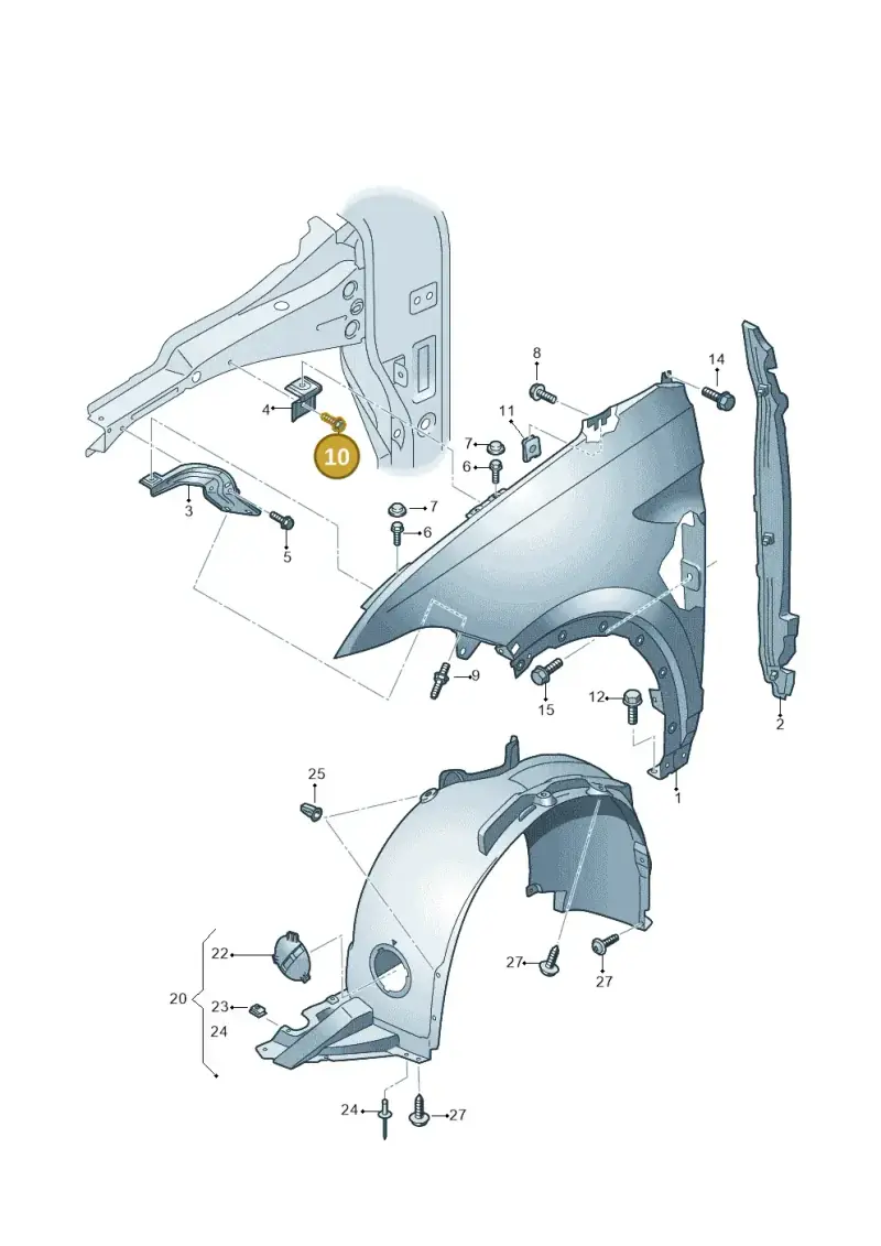 N90529803 — Volkswagen T-Cross 1,0 (2018-2024) diagram 587821000, position 10