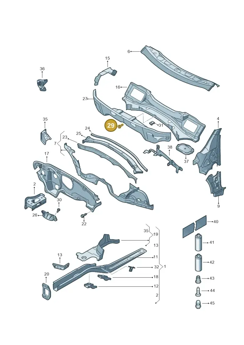 N90533005 — Volkswagen Scirocco 2.0 (2014-2017) diagram 786803000, position 29