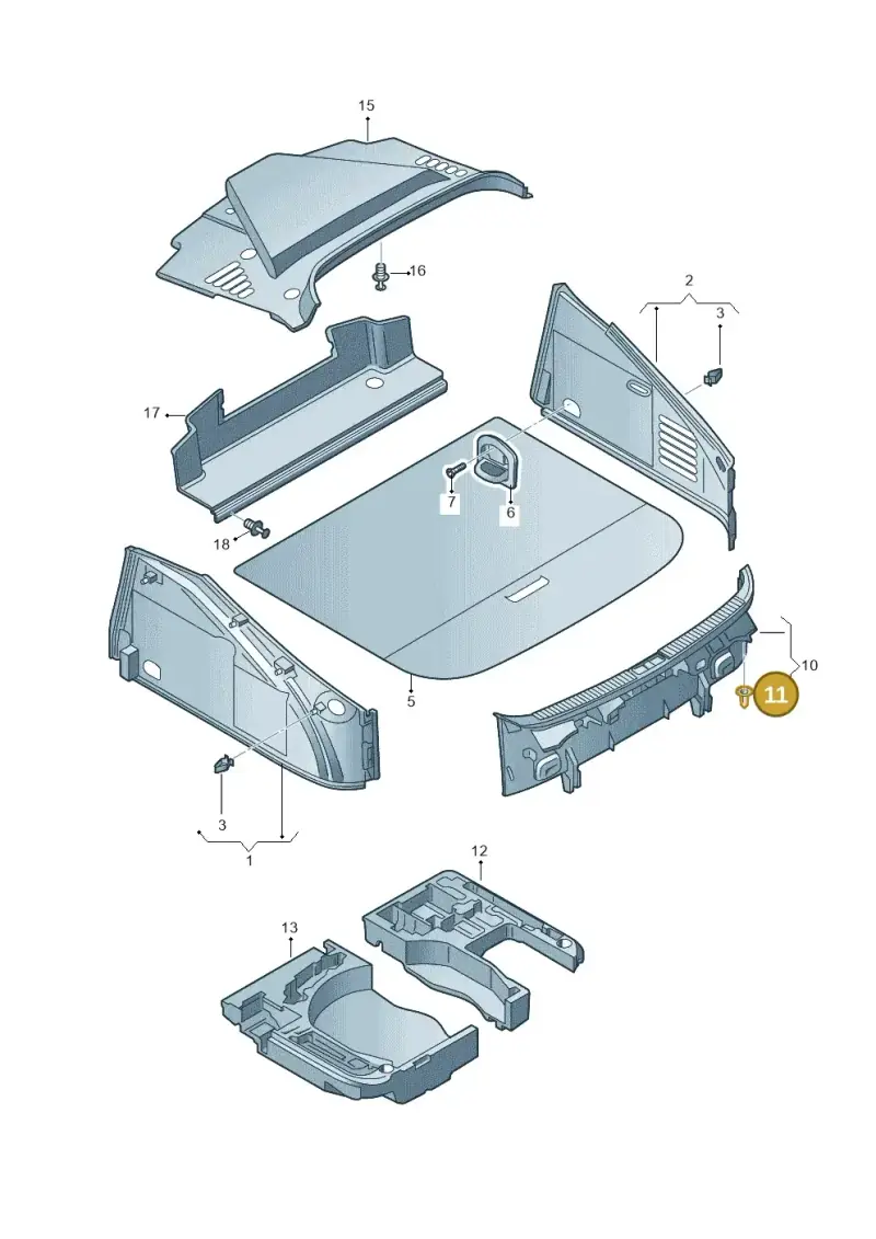 N90541701 — Audi TTS Coupe 2.0 (2010-2014) diagram 609863800, position 11