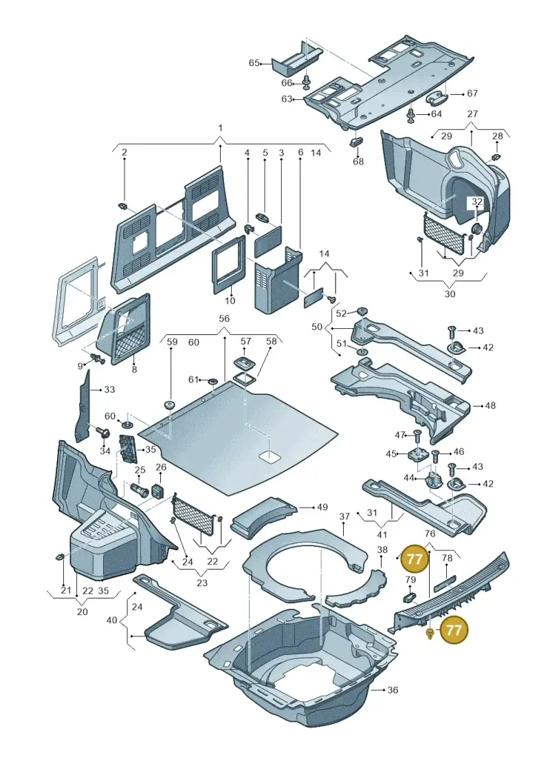 N90541701 — Audi A8 (2013-2018) diagram 771863800, position 77