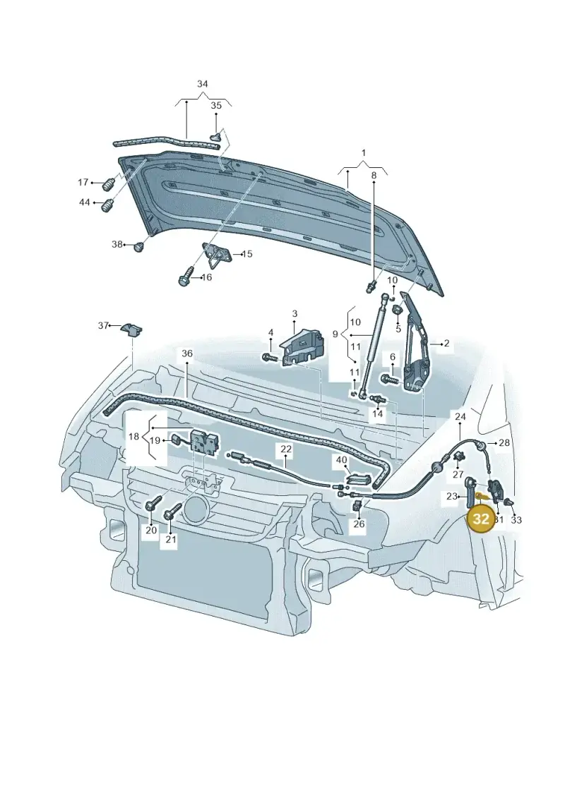N90548803 — Volkswagen Caddy Maxi Kombi (2010-2015) diagram 694823100, position 32