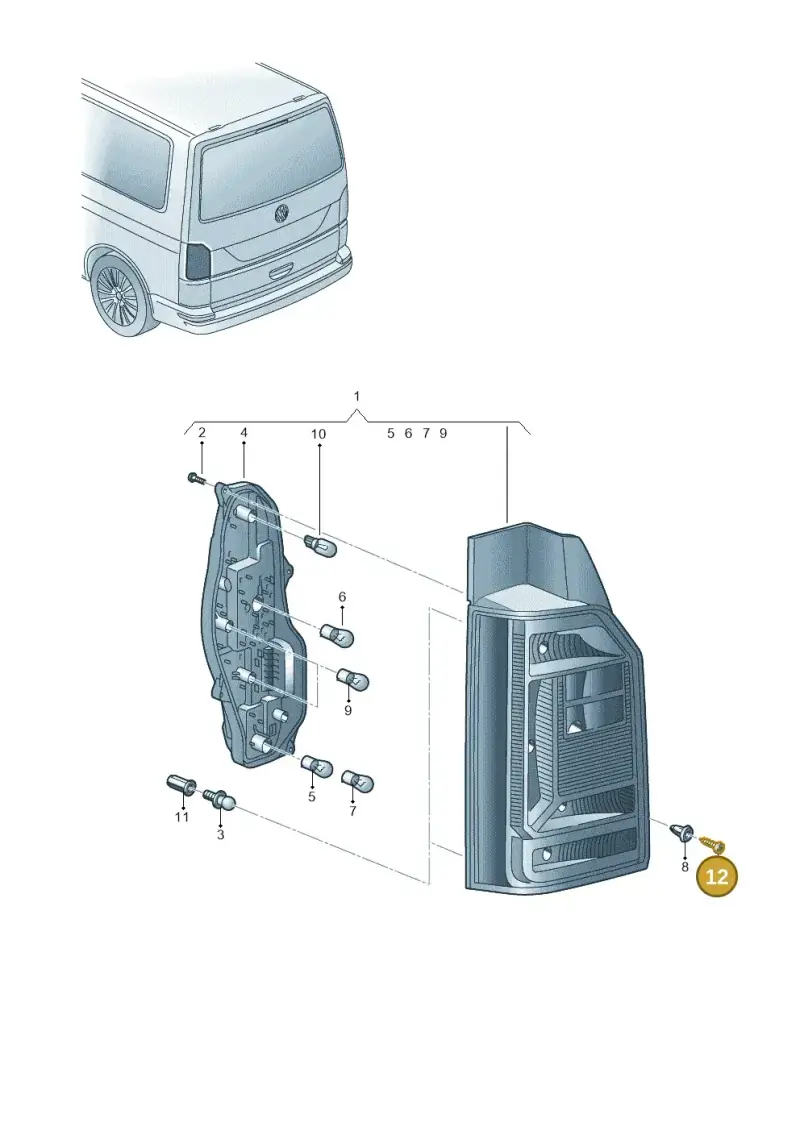 N90548803 — Volkswagen Caravelle (2015-2019) diagram 861945000, position 12