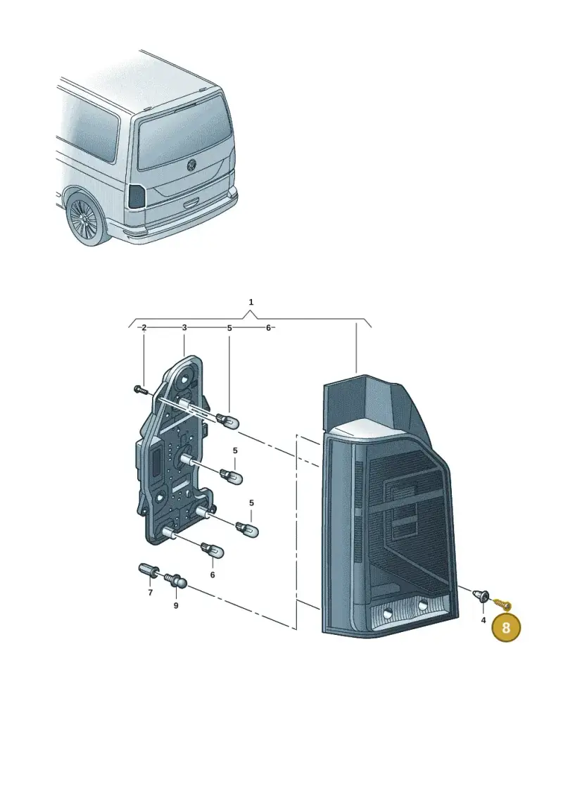 N90548803 — Volkswagen Transport. multivan (2019-2024) diagram 7em945000, position 8