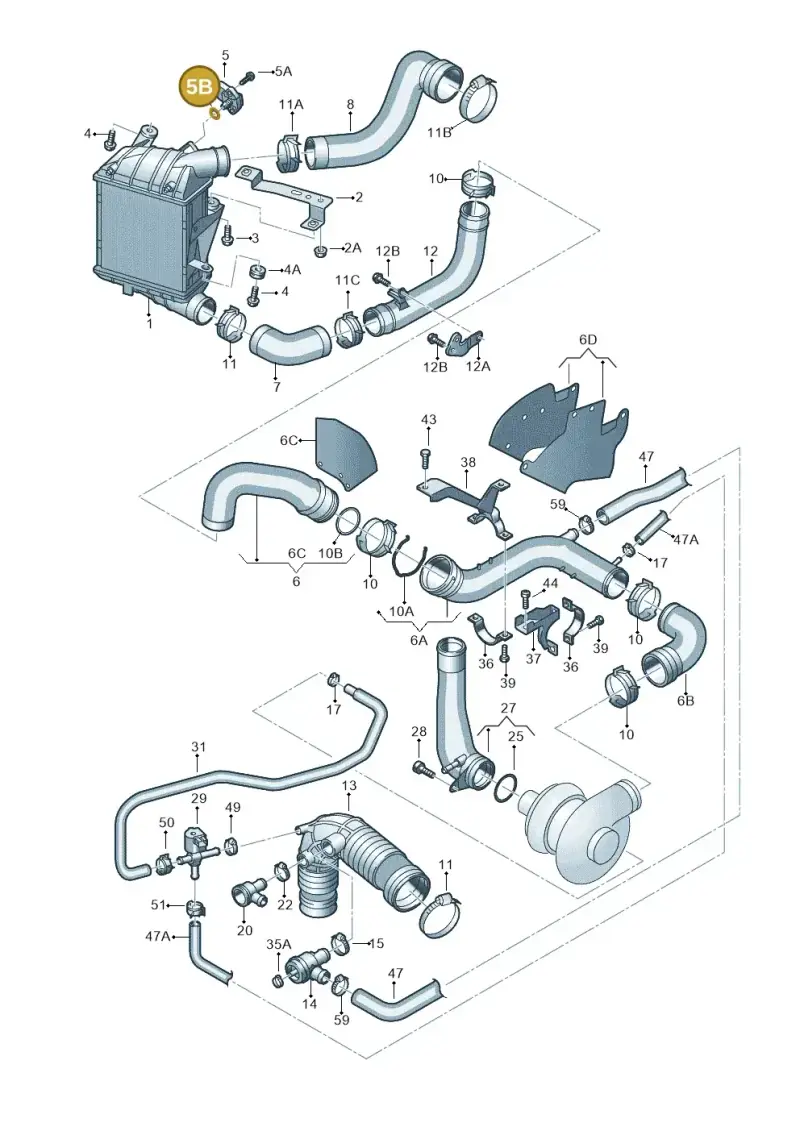 N90563801 — Volkswagen POLO (2005-) diagram 461145850, position 5B