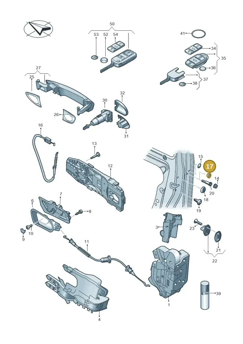 N90581401 — Volkswagen Scirocco 2.0 (2014-2017) diagram 651837000, position 17