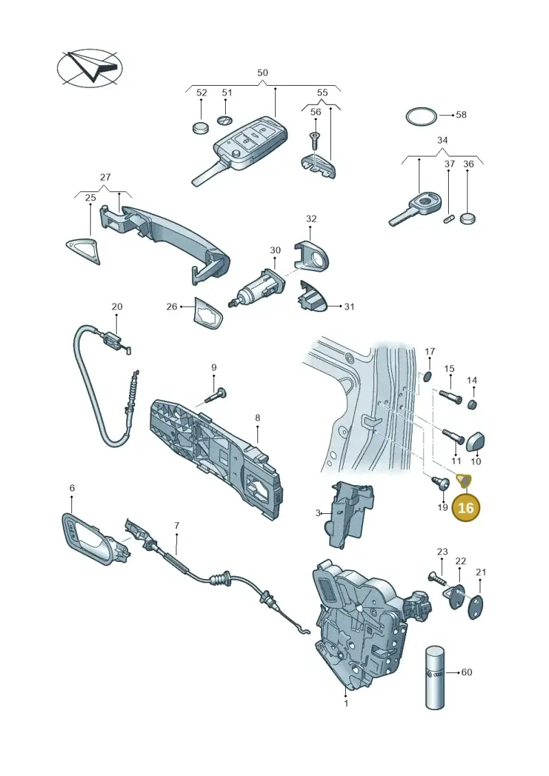 N90581401 — Volkswagen Polo 1.4 BlueMotion (2014-2017) diagram 773837000, position 16