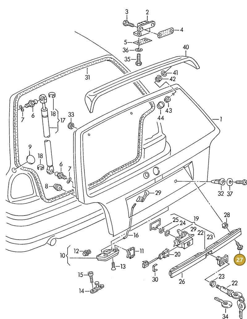 N90582101 — Volkswagen Golf                   96 (1995-1996) diagram 121827200, position 27