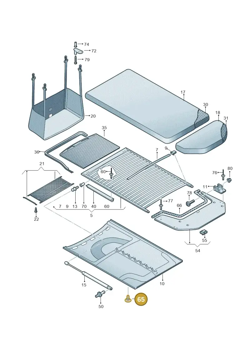 N90584101 — Volkswagen Caravelle (2015-2019) diagram 452067000, position 65