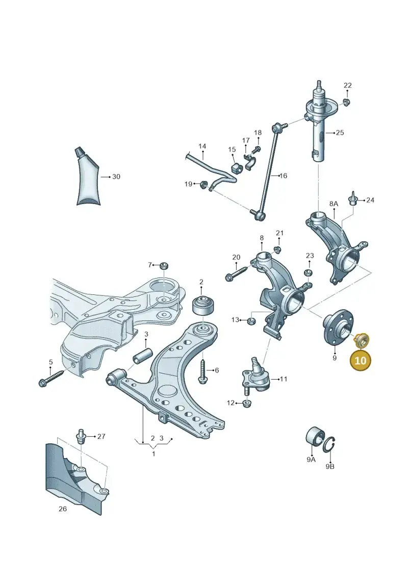 N90587602 — Volkswagen Polo (2009-2014) diagram 677407000, position 10