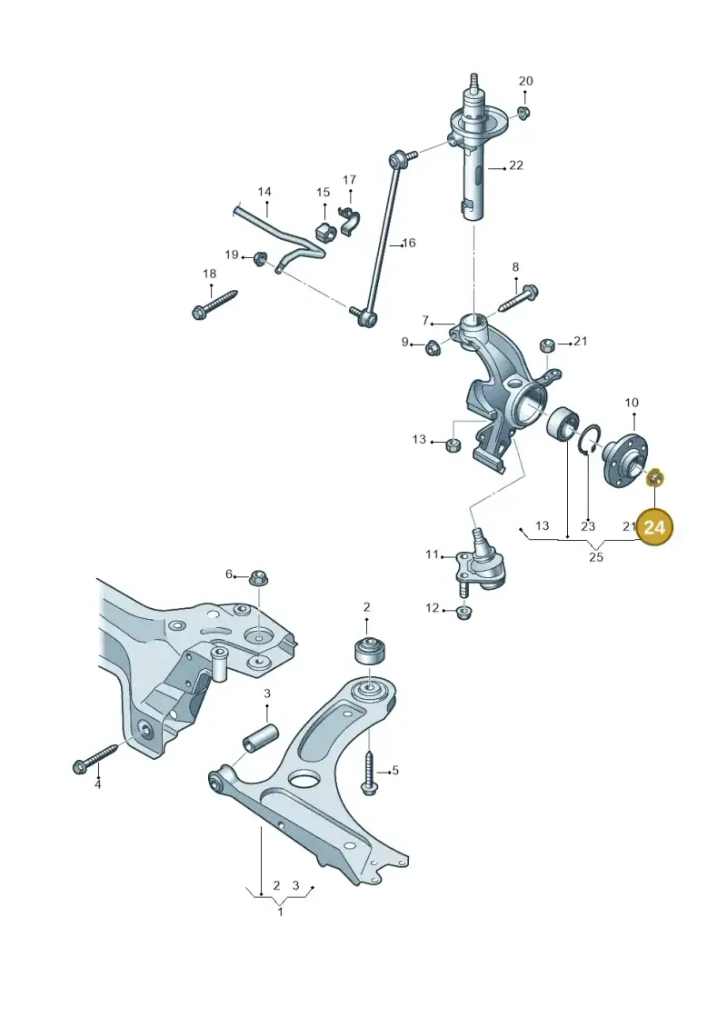 N90587602 — Volkswagen Up! 1.0 TSI (2013-2017) diagram 723407000, position 24