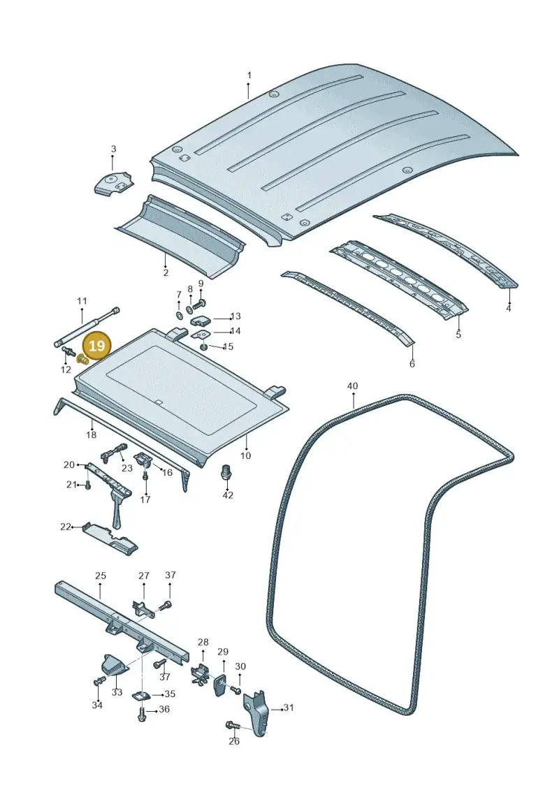 N90589901 — Volkswagen Caddy kombi (2015-2020) diagram 443817020, position 19