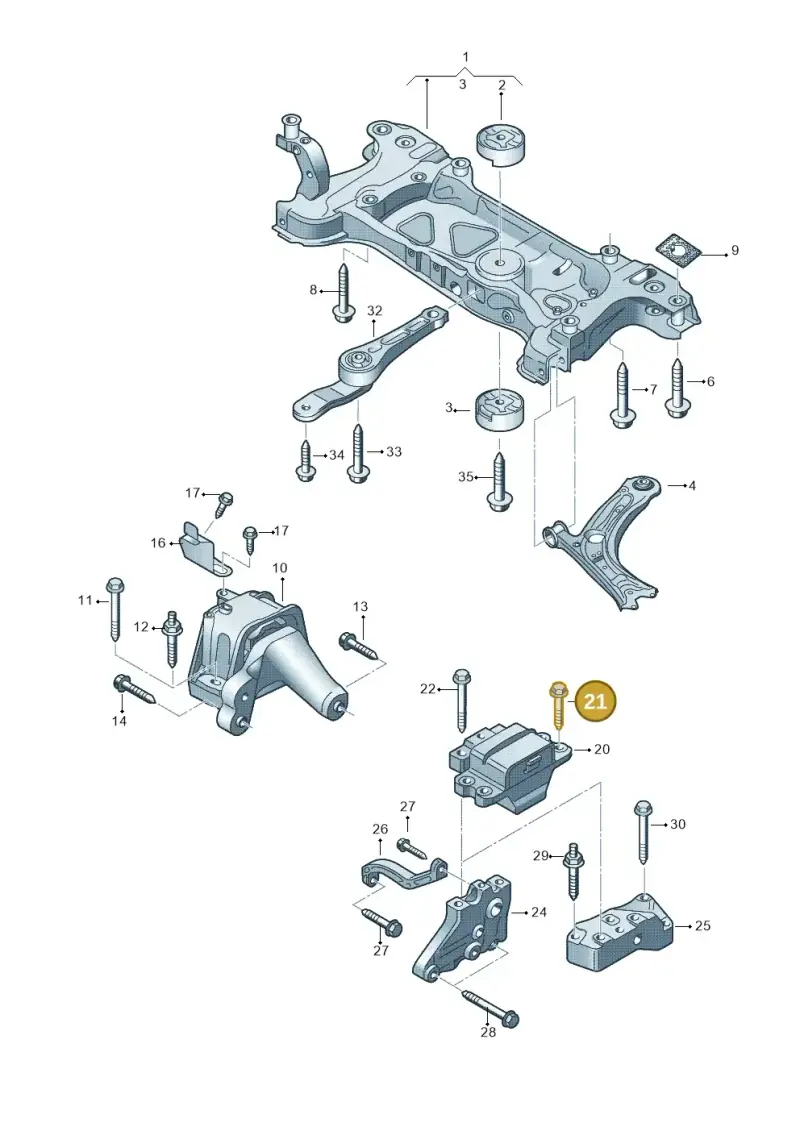 N90596906 — Volkswagen Jetta (2014-2017) diagram 691199200, position 21