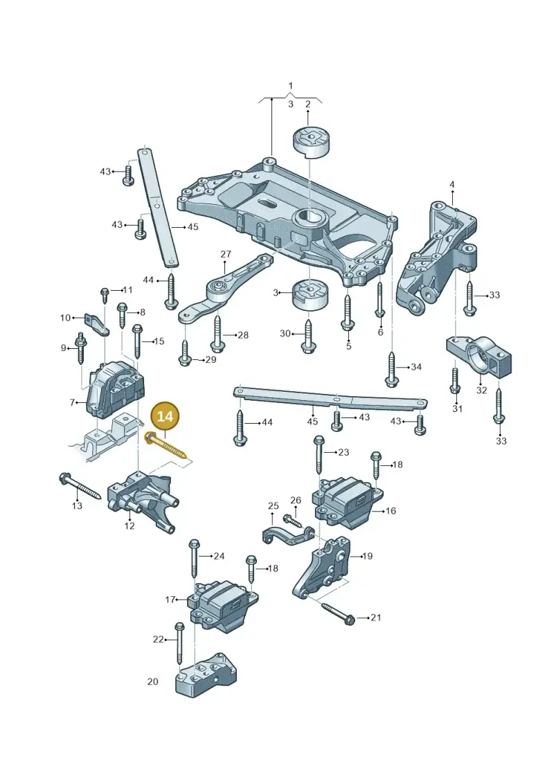 N90597005 — Volkswagen Jetta variant (2009-2014) diagram 412199000, position 14