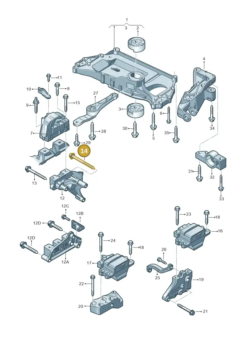 N90597005 — Volkswagen Golf (2011-2013) diagram 649199200, position 14