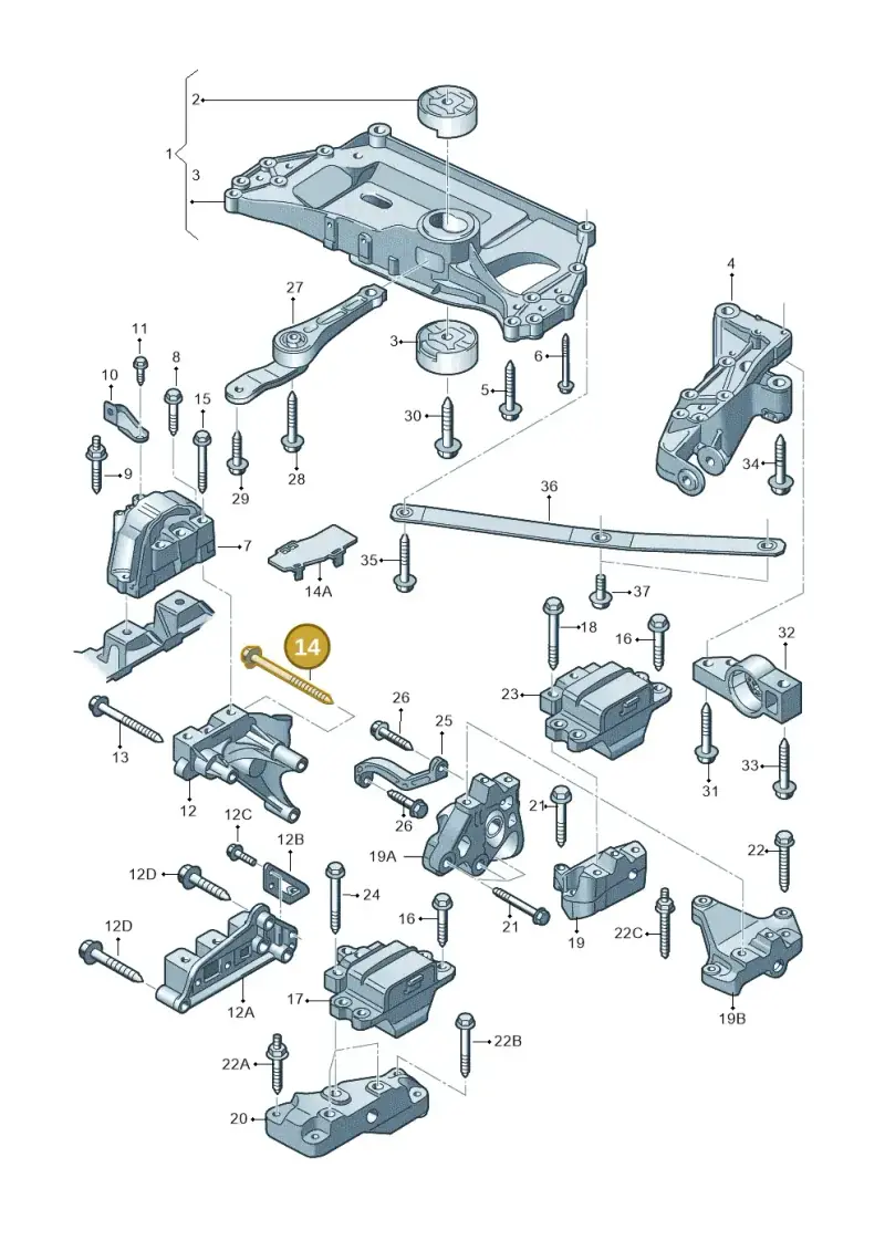 N90597005 — Volkswagen Golf Cabriolet (2011-2016) diagram 718199200, position 14