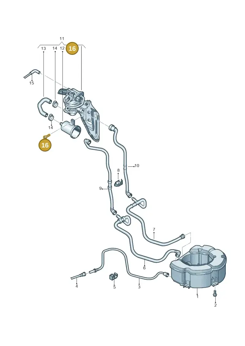 N90598804 — Volkswagen Golf (2011-2013) diagram 729201810, position 16