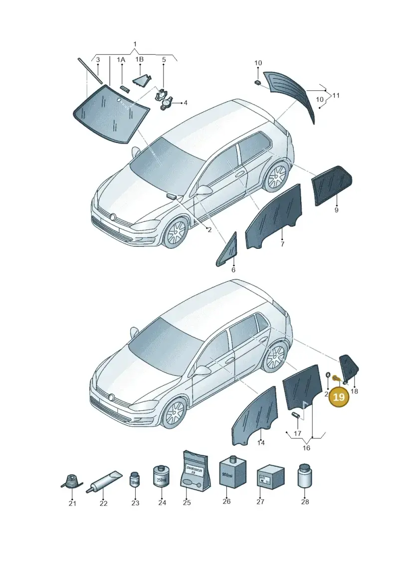 N90598804 — Volkswagen Golf 1.4 BlueMotion (2014-2017) diagram 781845000, position 19