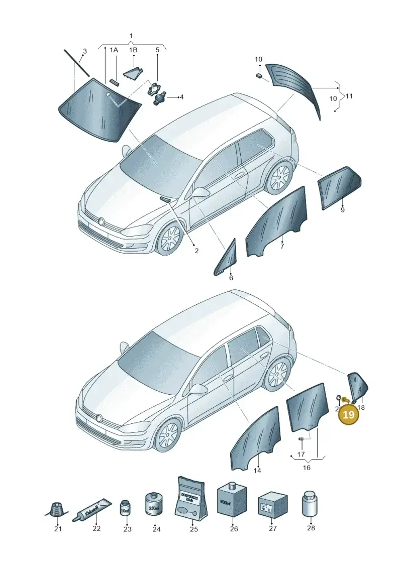 N90598804 — Volkswagen Golf 2.0 (2016-2020) diagram 746845000, position 19
