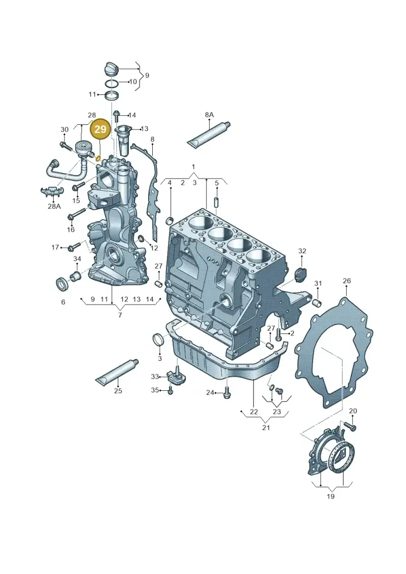 N90613201 — Volkswagen Jetta 1.6 (2014-2018) diagram 253103120, position 29
