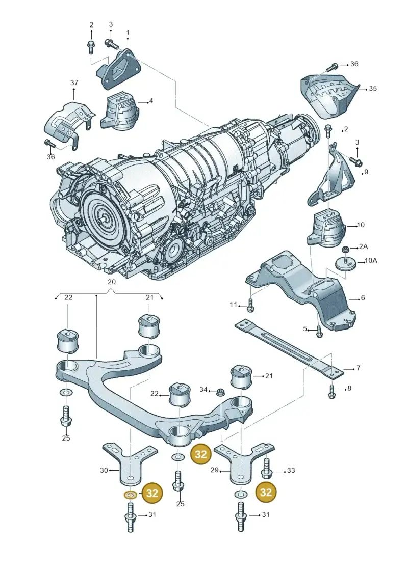 N90625003 — Volkswagen Phaeton 4motion (2010-2016) diagram 258399850, position 32