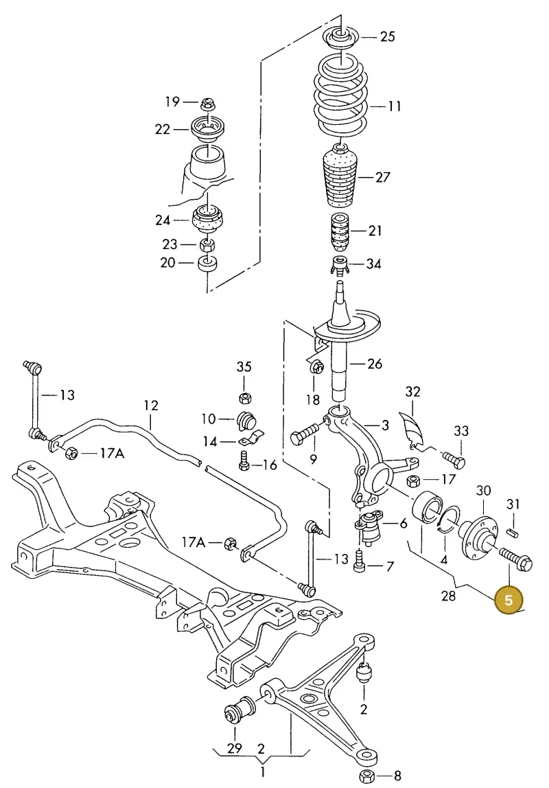 N90625101 — Volkswagen SHARAN/SYNCRO (1995-2000) diagram 162407100, position 5