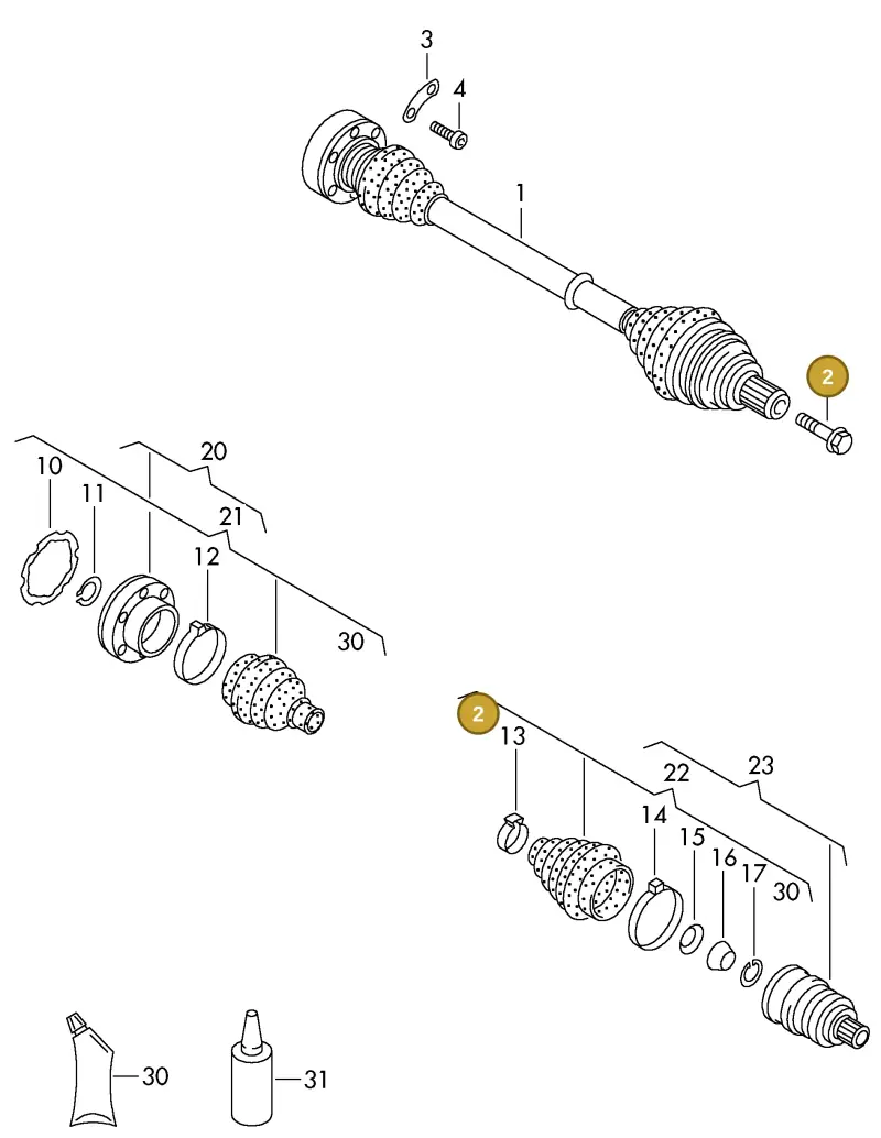 N90625101 — Volkswagen TRANSPORTER SYNCRO (1996-2003) diagram 230407200, position 2