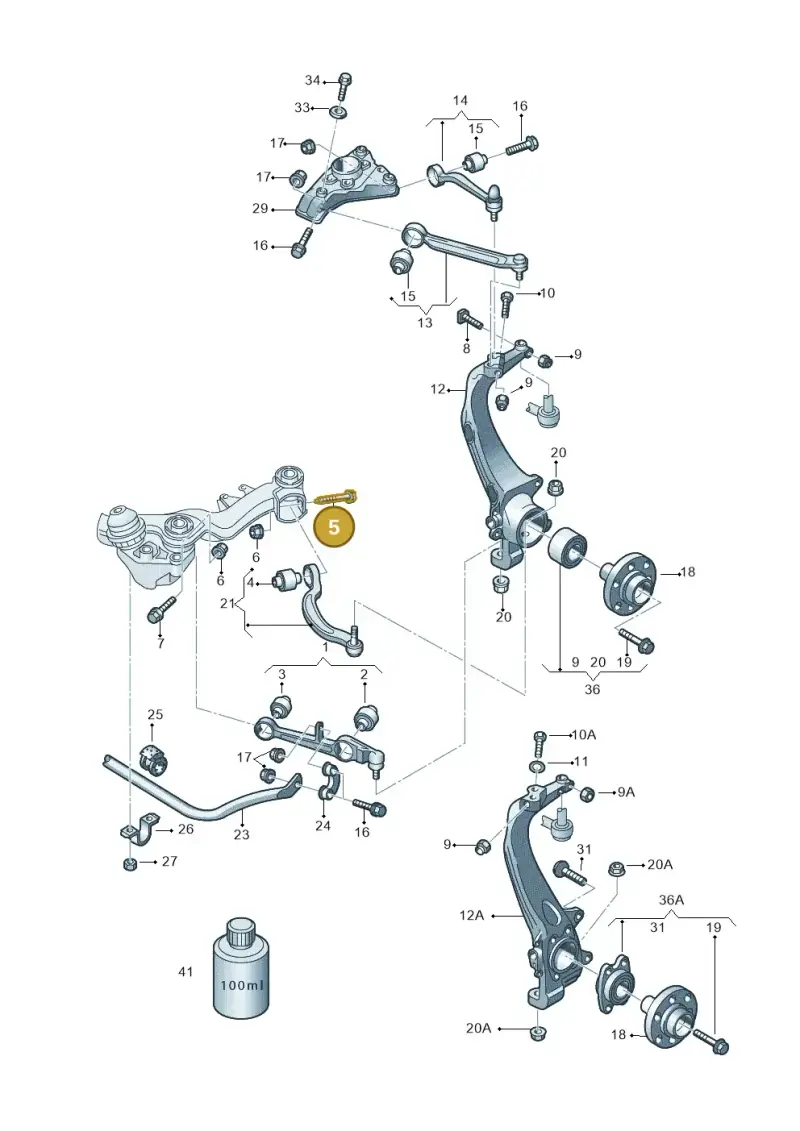 N90625902 — Volkswagen PASSAT/4MOTION/W8 (2002-2005) diagram 195407000, position 5